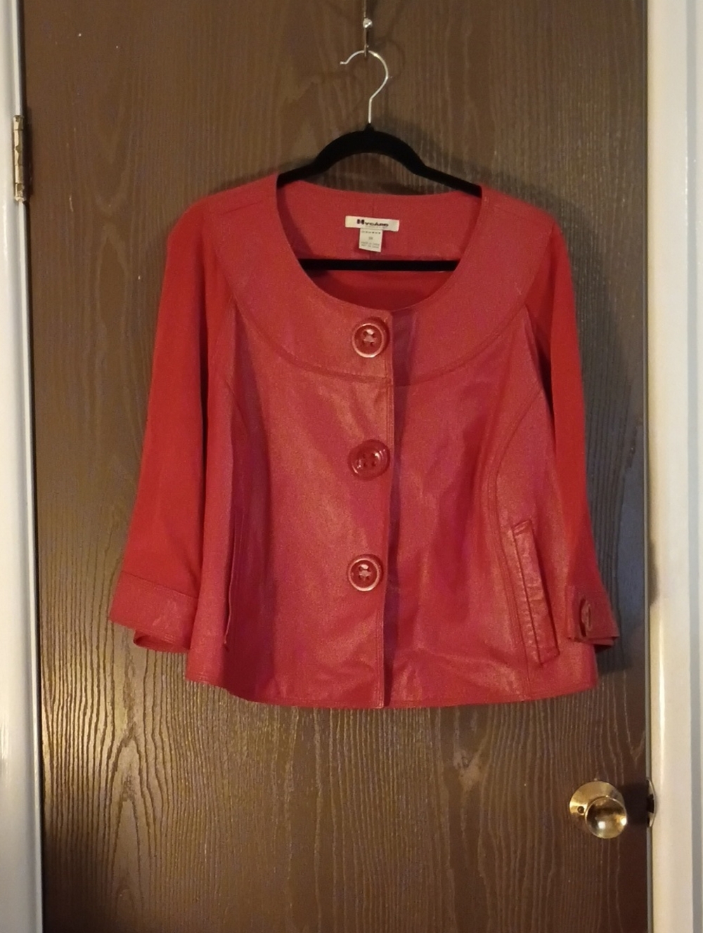 Sag Harbor Red Button-Front Women's Jacket